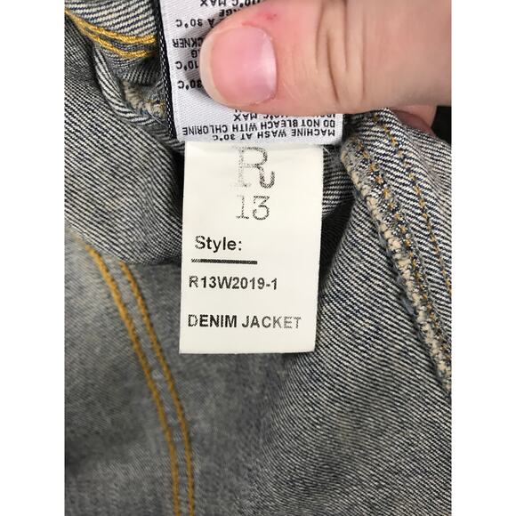 R13 Women's Denim Jean Jacket Street Designer Luxury Casual - Picture 9 of 14